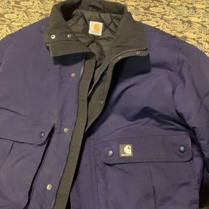 CARHARTT navy Storm Defender mid-weight winter jacket